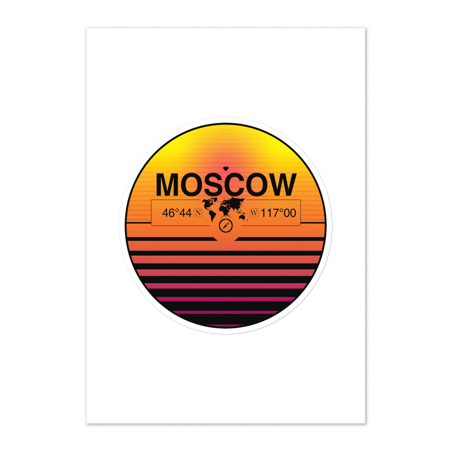 Travel Sticker Design with Retro Sunset Styling