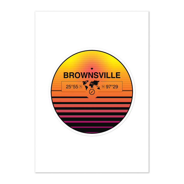 Travel Sticker Design with Retro Sunset Styling