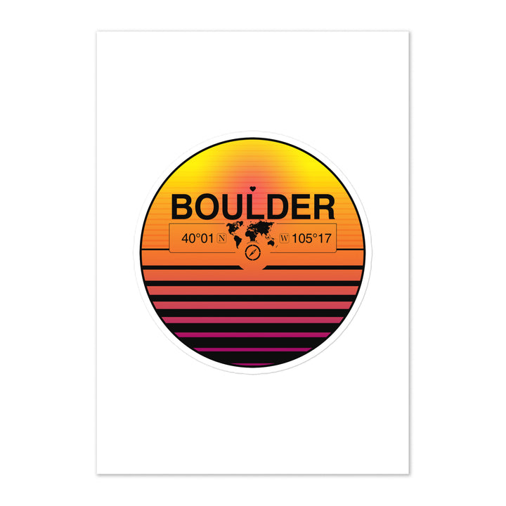 Travel Sticker Design with Retro Sunset Styling