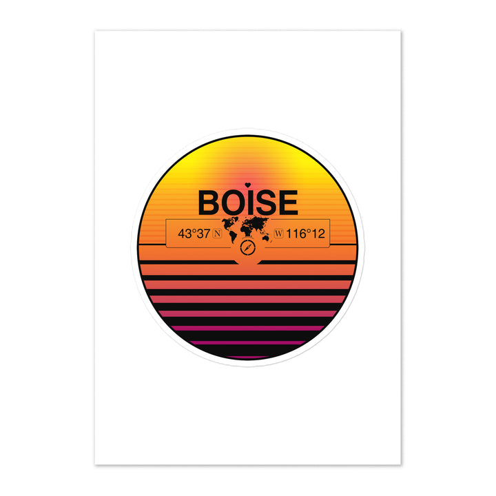 Travel Sticker Design with Retro Sunset Styling