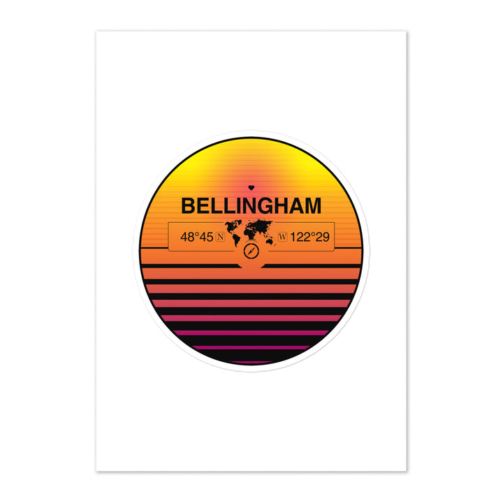 Travel Sticker Design with Retro Sunset Styling