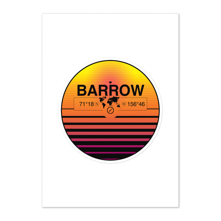 Travel Sticker Design with Retro Sunset Styling