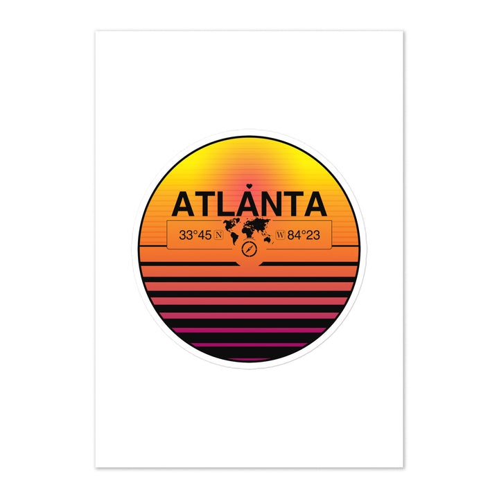 Travel Sticker Design with Retro Sunset Styling