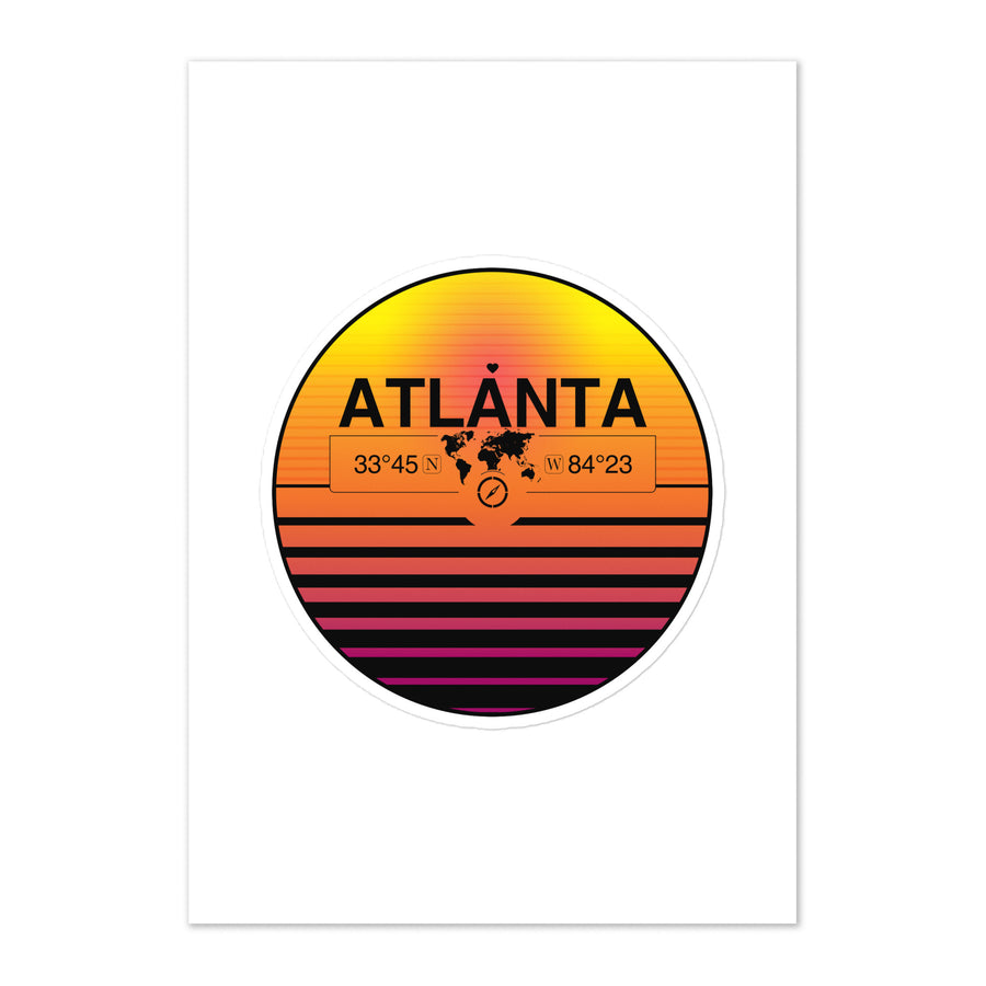 Travel Sticker Design with Retro Sunset Styling