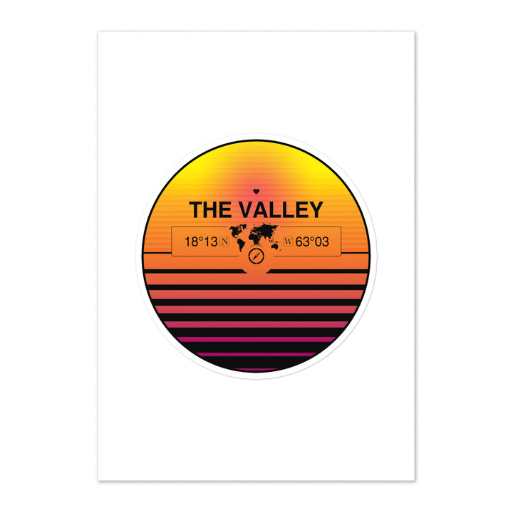 Travel Sticker Design with Retro Sunset Styling