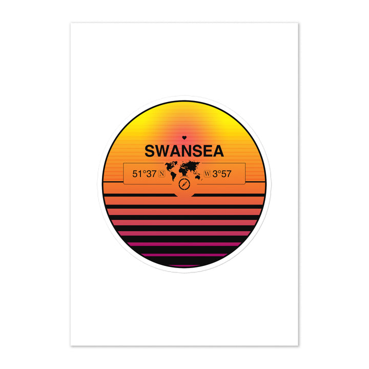 Travel Sticker Design with Retro Sunset Styling