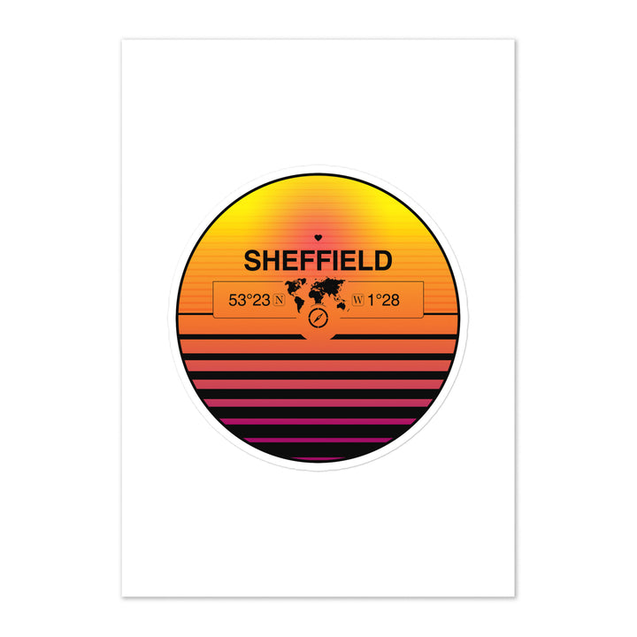 Travel Sticker Design with Retro Sunset Styling
