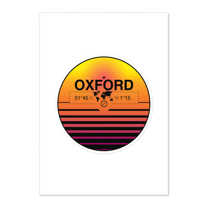 Travel Sticker Design with Retro Sunset Styling