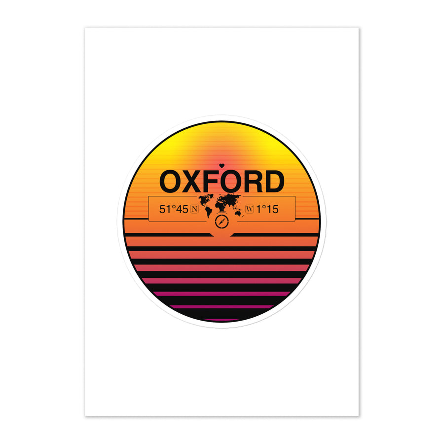 Travel Sticker Design with Retro Sunset Styling