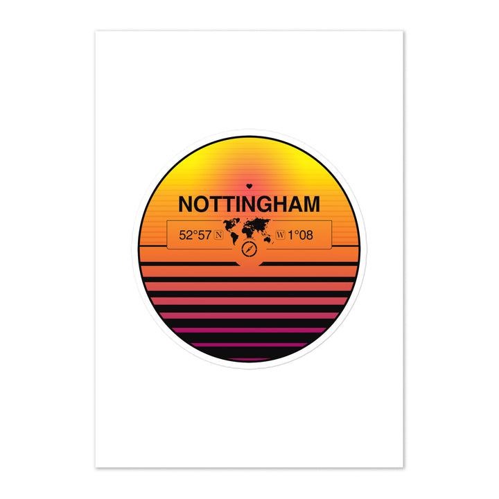 Travel Sticker Design with Retro Sunset Styling