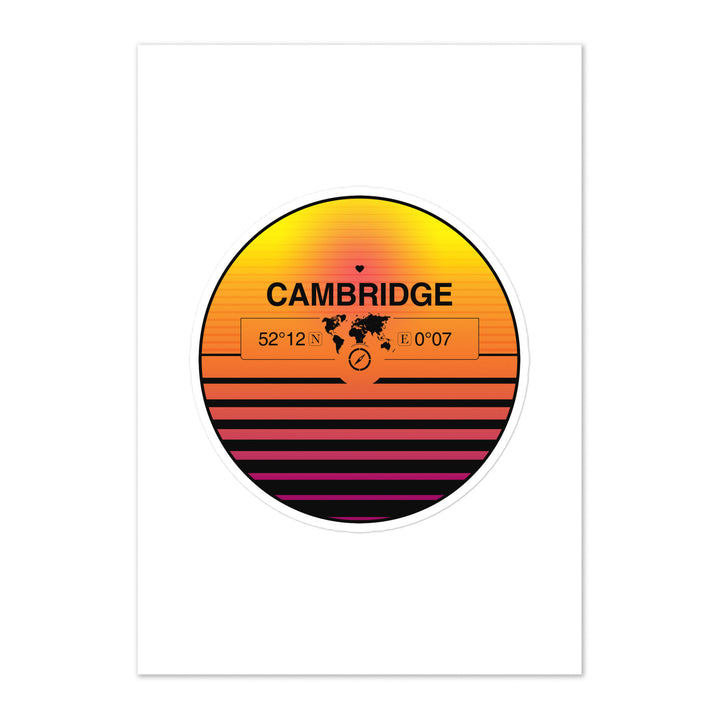 Travel Sticker Design with Retro Sunset Styling