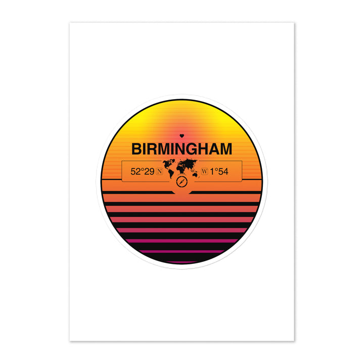 Travel Sticker Design with Retro Sunset Styling