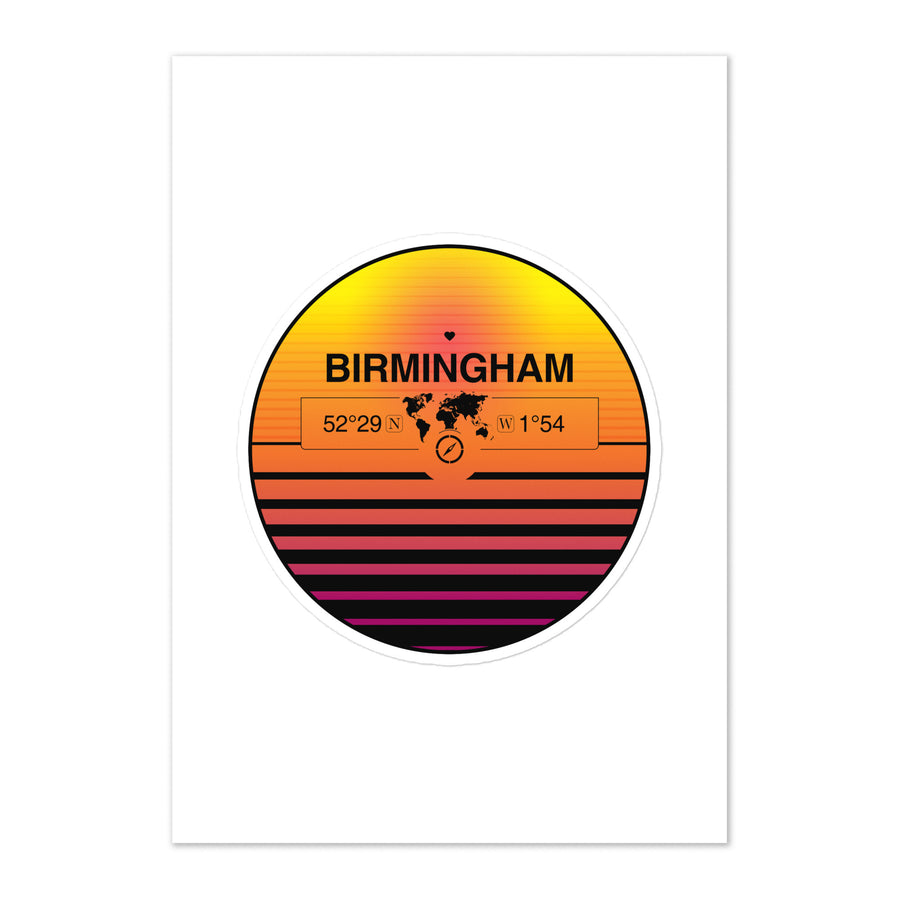 Travel Sticker Design with Retro Sunset Styling