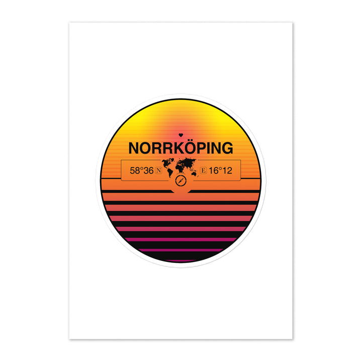Travel Sticker Design with Retro Sunset Styling