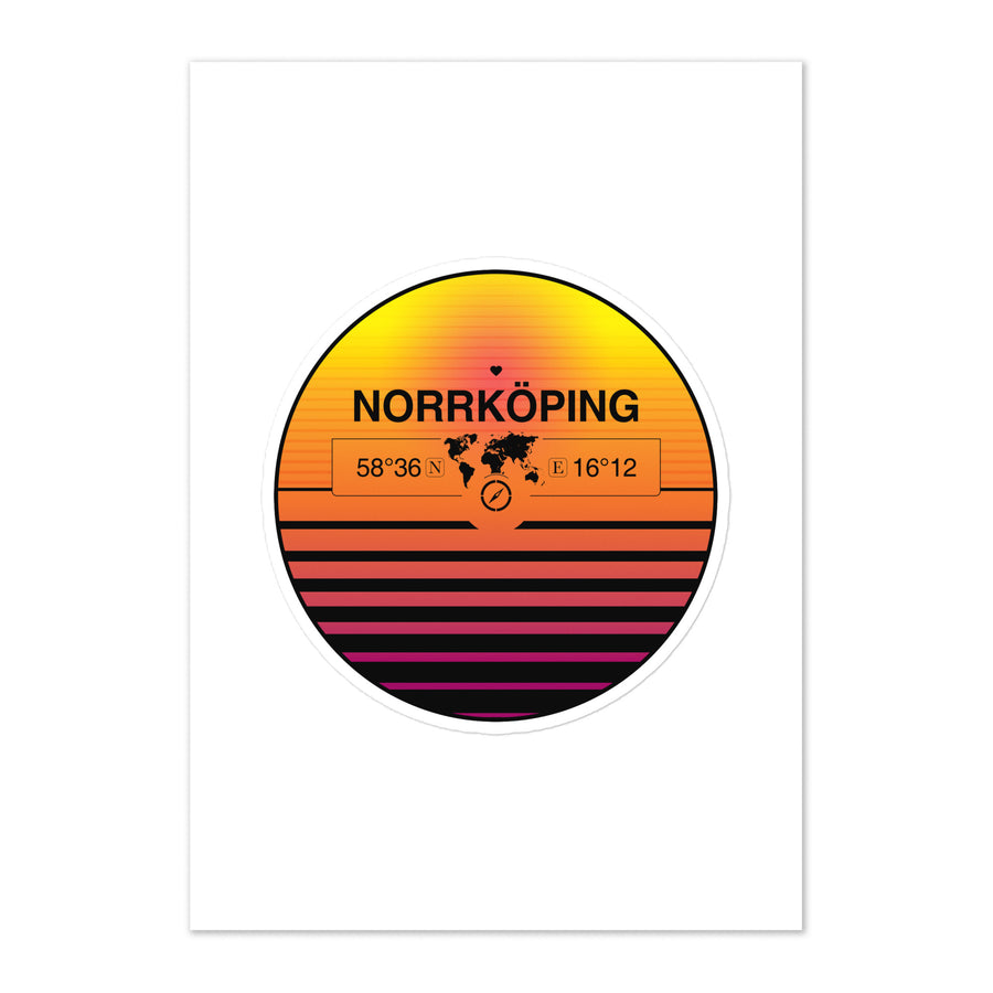 Travel Sticker Design with Retro Sunset Styling