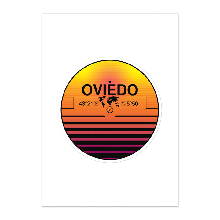 Travel Sticker Design with Retro Sunset Styling