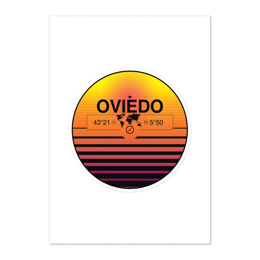Travel Sticker Design with Retro Sunset Styling