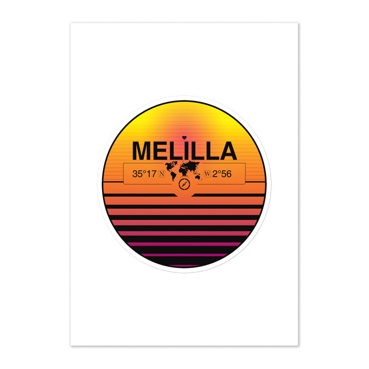 Travel Sticker Design with Retro Sunset Styling