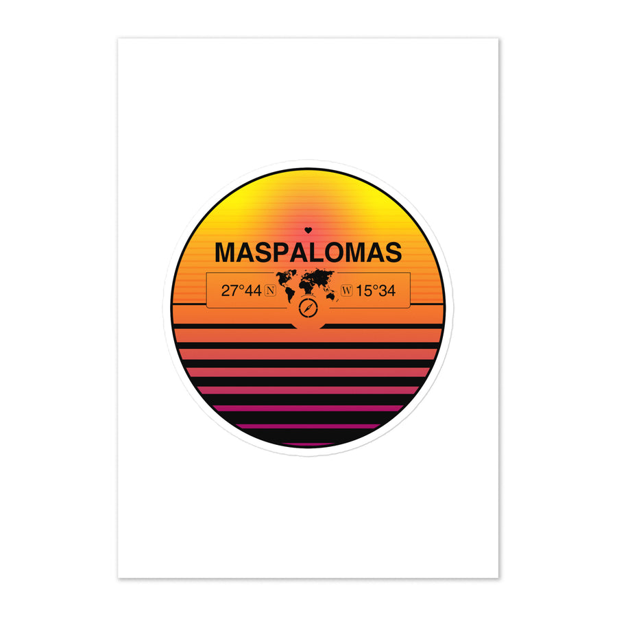 Travel Sticker Design with Retro Sunset Styling