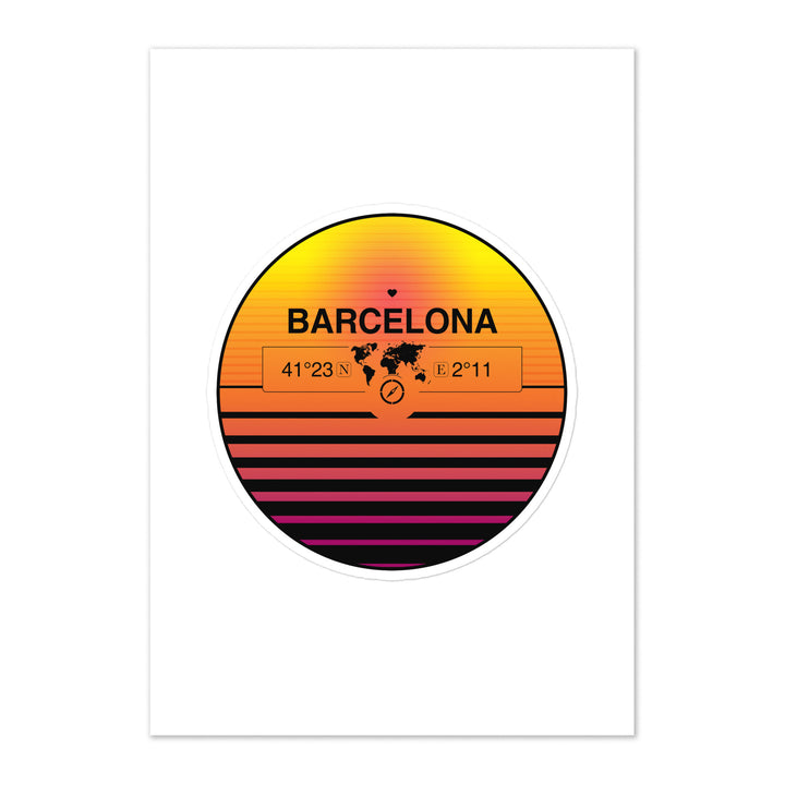 Travel Sticker Design with Retro Sunset Styling