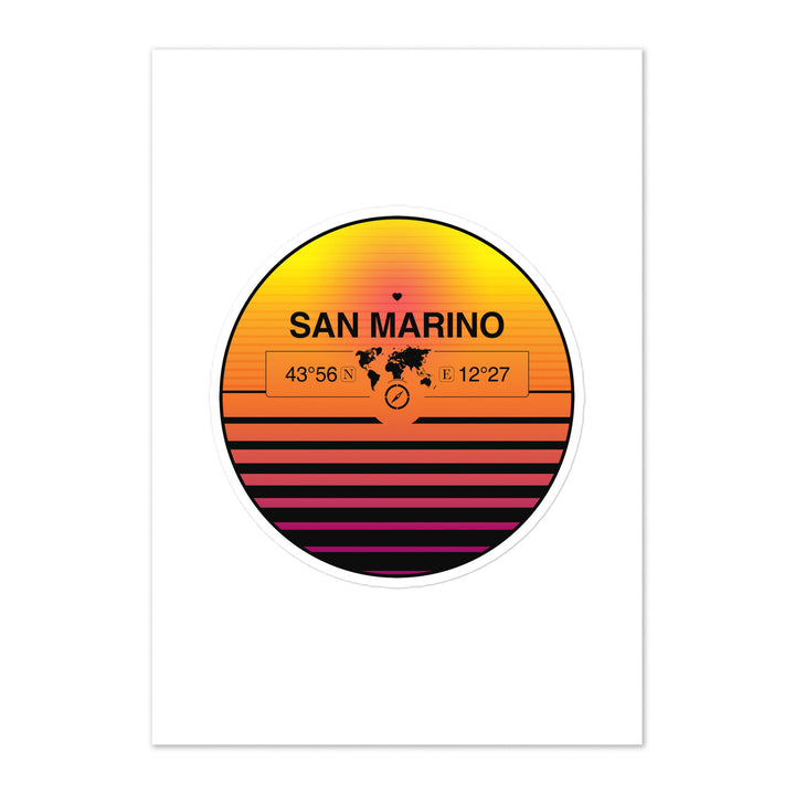 Travel Sticker Design with Retro Sunset Styling