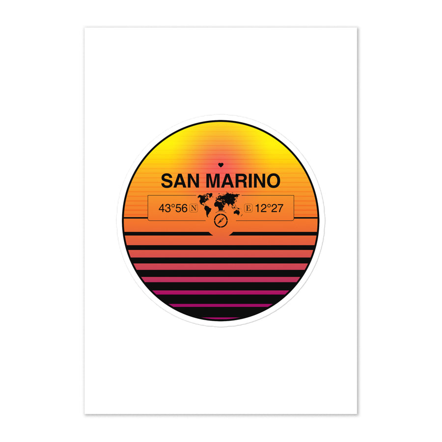 Travel Sticker Design with Retro Sunset Styling