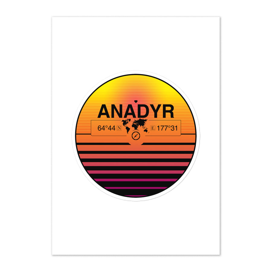 Travel Sticker Design with Retro Sunset Styling