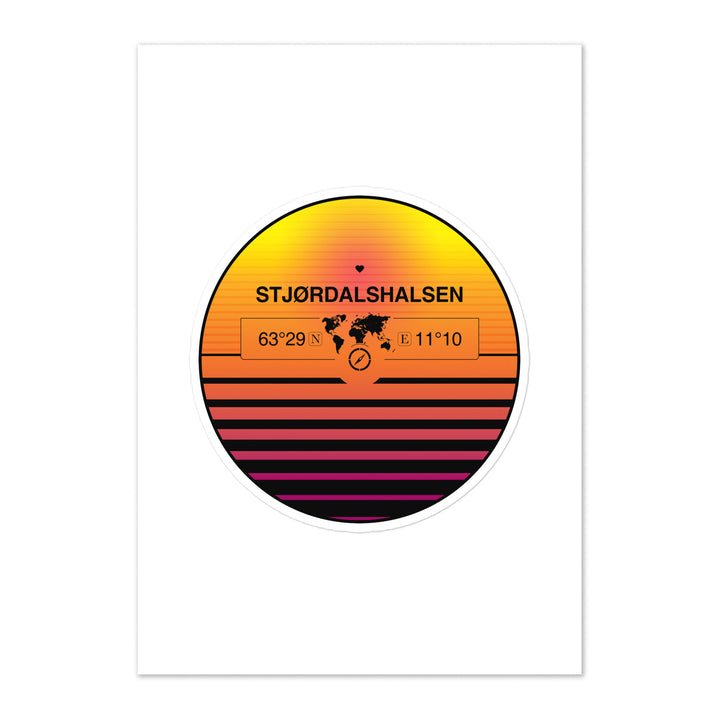 Travel Sticker Design with Retro Sunset Styling
