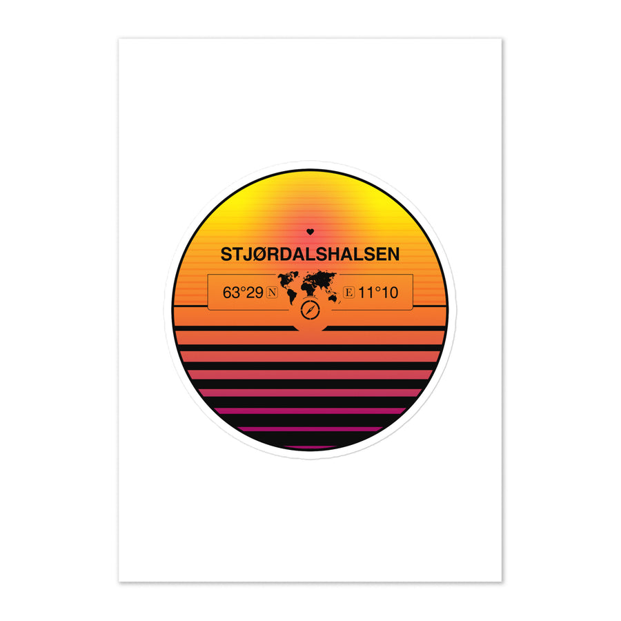 Travel Sticker Design with Retro Sunset Styling