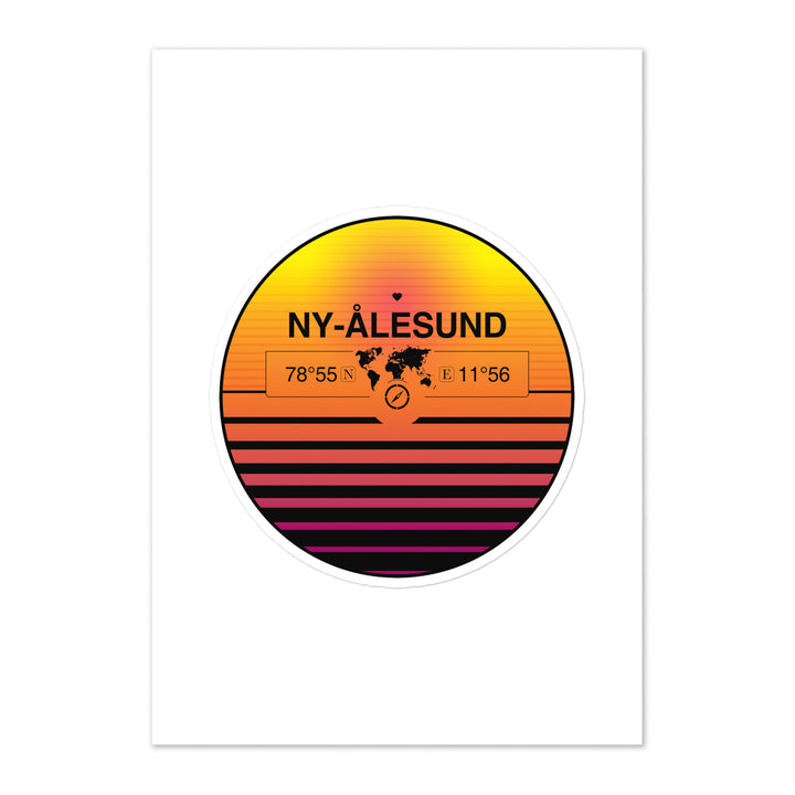 Travel Sticker Design with Retro Sunset Styling
