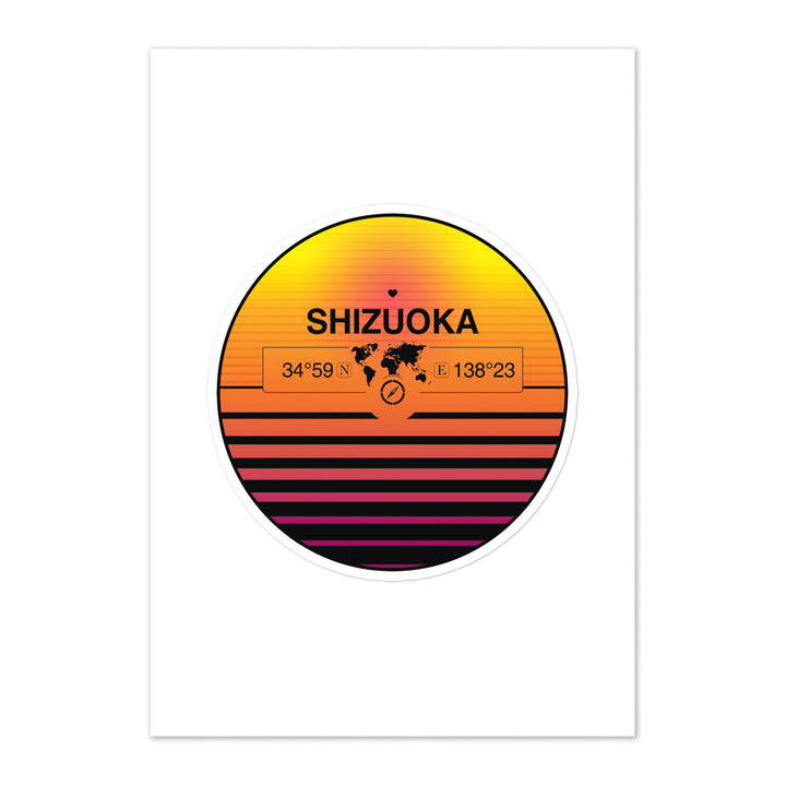 Travel Sticker Design with Retro Sunset Styling