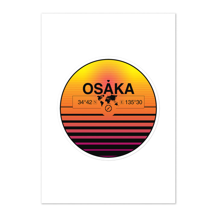 Travel Sticker Design with Retro Sunset Styling