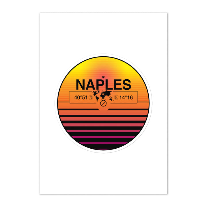 Travel Sticker Design with Retro Sunset Styling