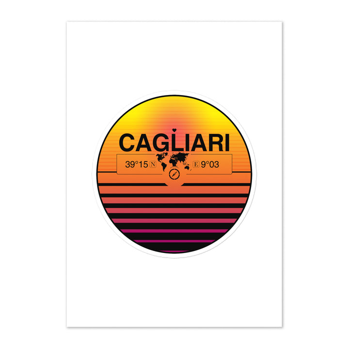Travel Sticker Design with Retro Sunset Styling