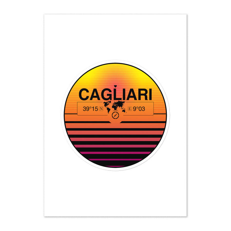 Travel Sticker Design with Retro Sunset Styling