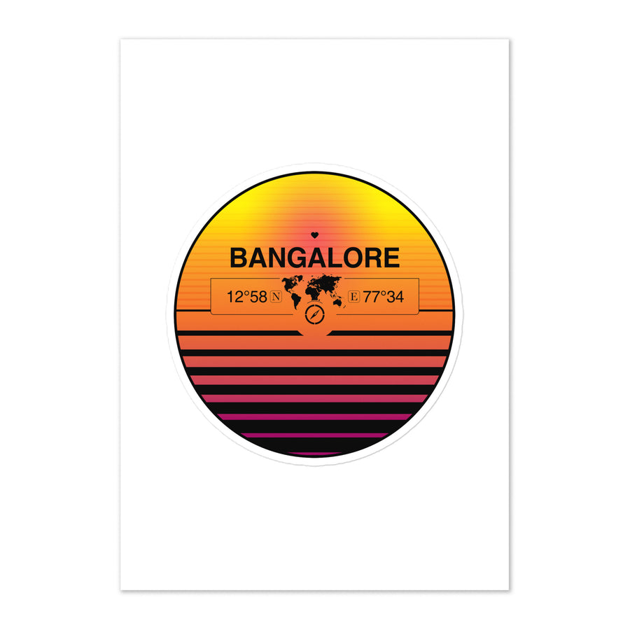 Travel Sticker Design with Retro Sunset Styling
