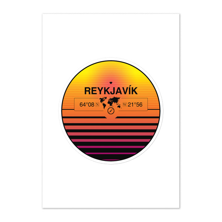 Travel Sticker Design with Retro Sunset Styling
