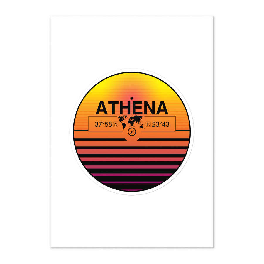 Travel Sticker Design with Retro Sunset Styling