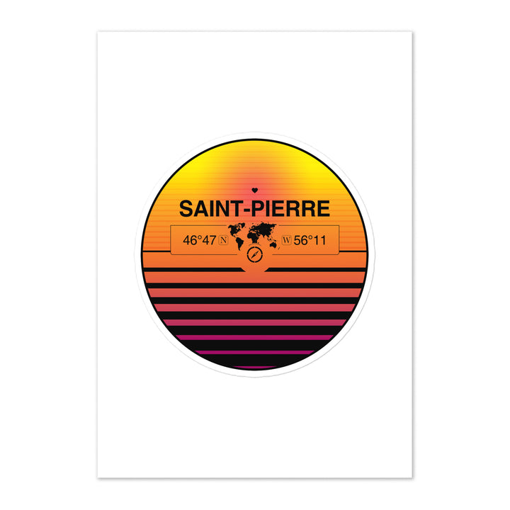 Travel Sticker Design with Retro Sunset Styling