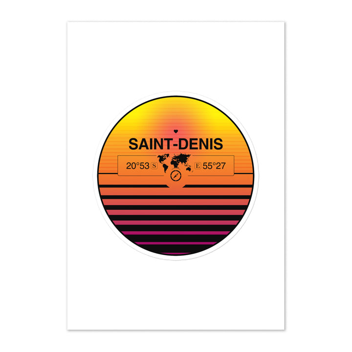 Travel Sticker Design with Retro Sunset Styling