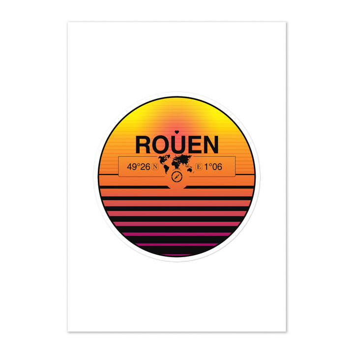 Travel Sticker Design with Retro Sunset Styling