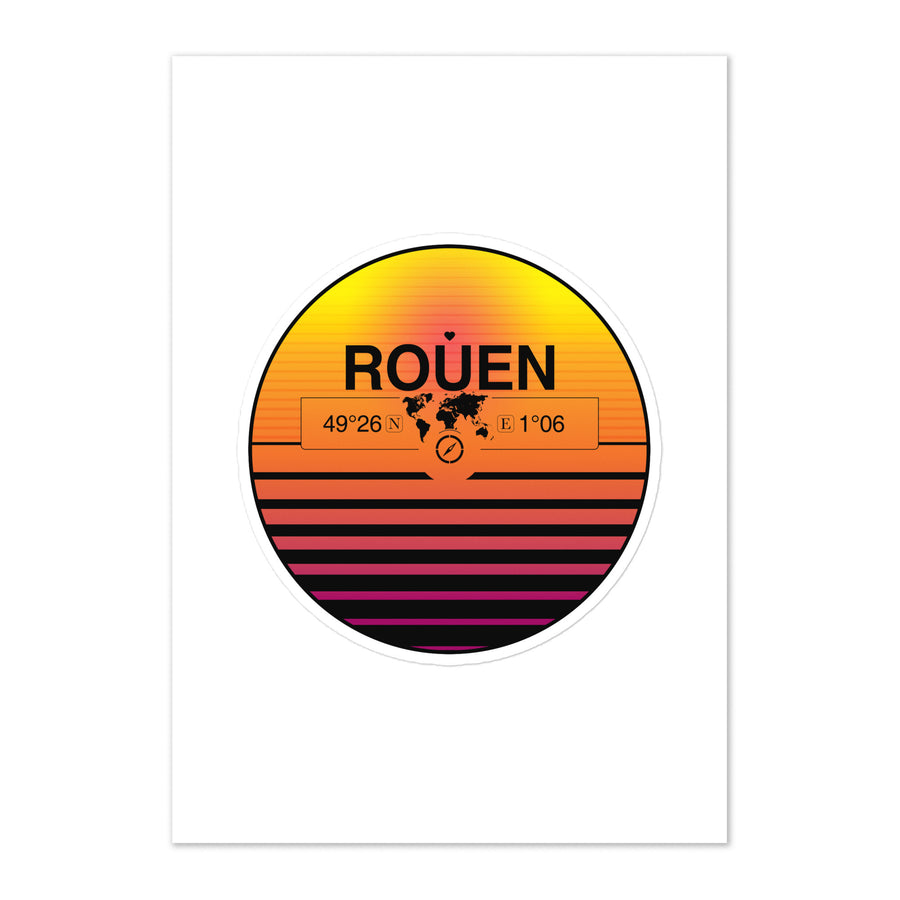 Travel Sticker Design with Retro Sunset Styling