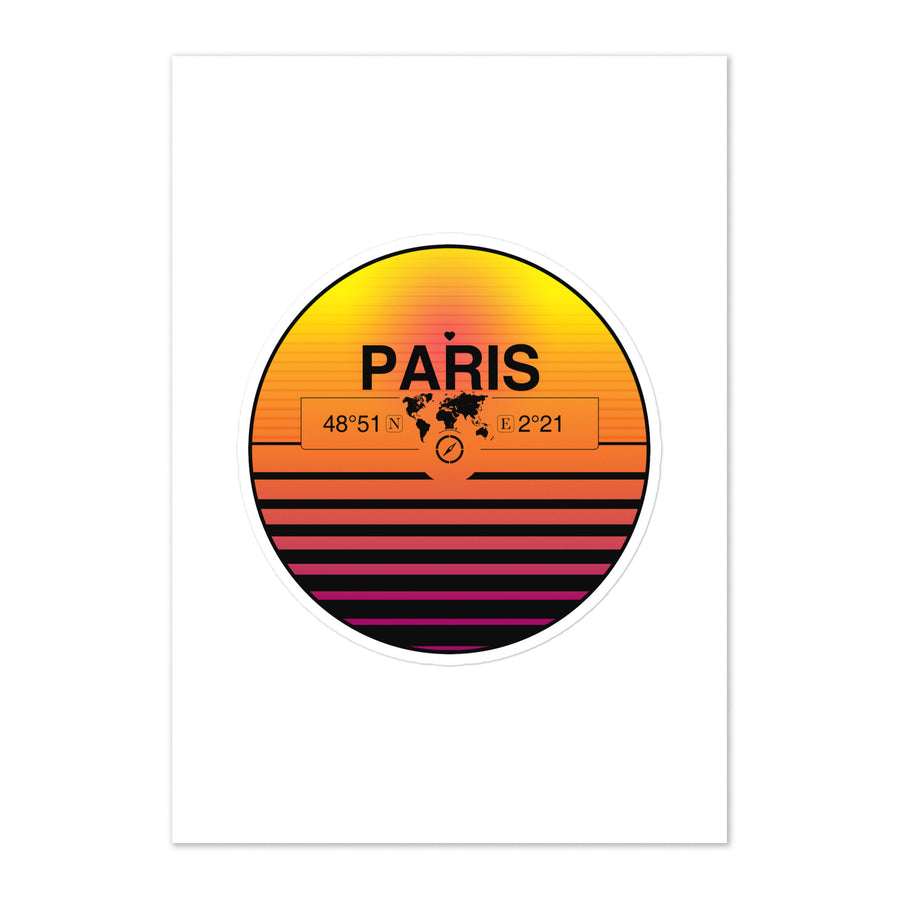 Travel Sticker Design with Retro Sunset Styling