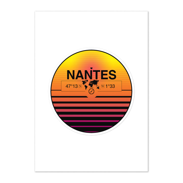 Travel Sticker Design with Retro Sunset Styling