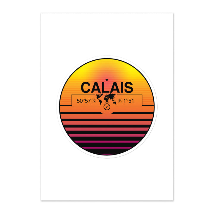 Travel Sticker Design with Retro Sunset Styling