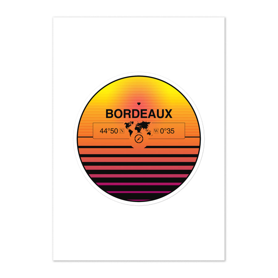 Travel Sticker Design with Retro Sunset Styling