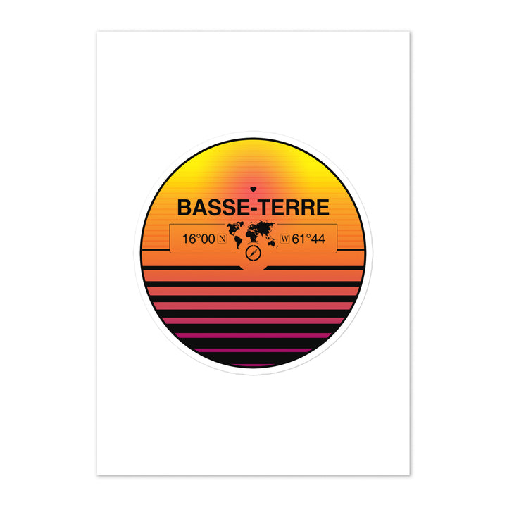 Travel Sticker Design with Retro Sunset Styling