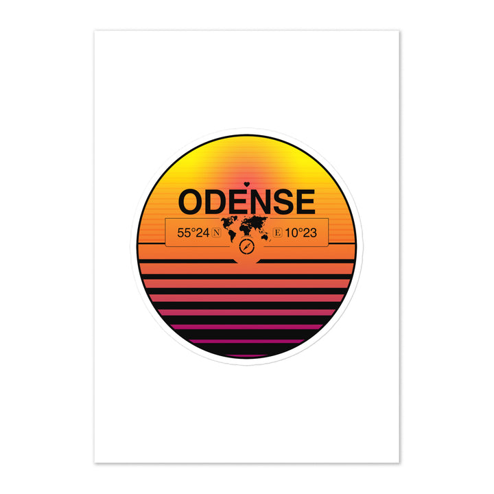 Travel Sticker Design with Retro Sunset Styling