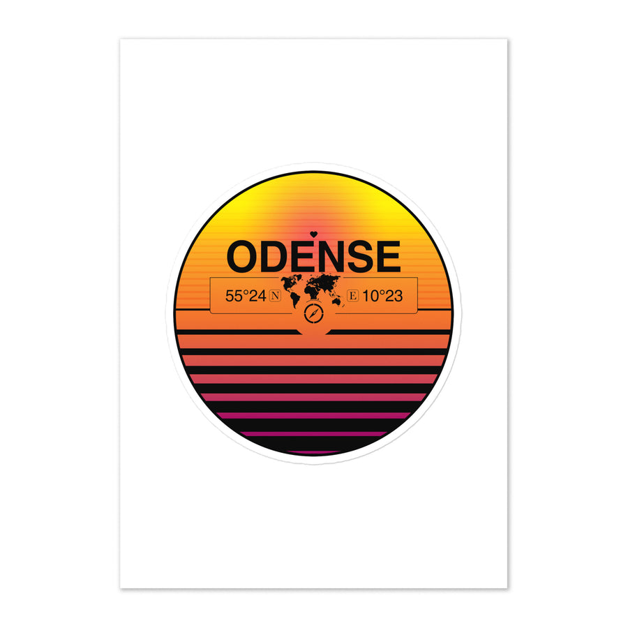 Travel Sticker Design with Retro Sunset Styling