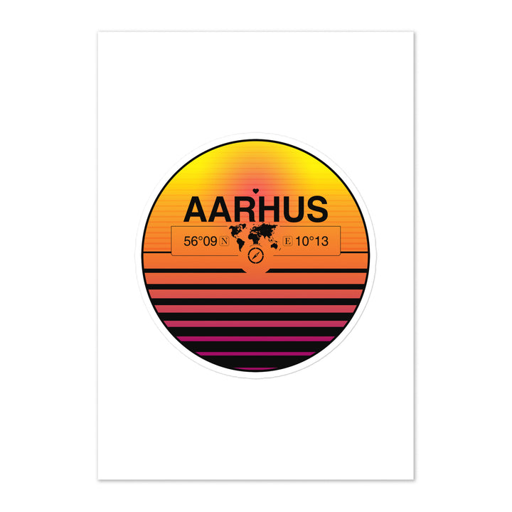 Travel Sticker Design with Retro Sunset Styling